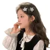 2 Pasadores Brillantes de Estrella Plateada para Niños, Accesorios para el Cabello de Estrella de Cinco Puntas Estilo Coreano, Pinzas para Niñas, Pinzas Bb, Accesorios para el Cabello de Bebé Niña