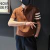 Camisa POLO de manga corta de verano para hombre, marca de moda Pi Shuai, camiseta de punto de seda de hielo para hombre, ropa nueva 2025, top fino