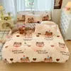 Ins estilo fresco juego de ropa de cama de cuatro piezas de terciopelo de leche invierno cubierta de edredón de encaje de terciopelo coral sábana de cama franela con terciopelo añadido juego de tres piezas
