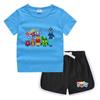 Conjunto de Camiseta de Manga Corta Redonda y Shorts de Verano para Niños 2026 Estilo Coreano Casual Absorbente de Sudor Color Caramelo Sudadera para Bebé