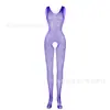 Tirantes de Seda Negros, Medias Sexy, Ropa de Dormir Transparente Calada, Body con Tirantes, Lencería de Malla con Abertura en la Entrepierna W253