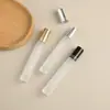 Botella de Perfume Esmerilada de 10 ml, Botella Dispensadora de Perfume Redonda y Cuadrada de Vidrio Espeso, Botella Pequeña de Muestra de Perfume Portátil con Tapa de Rosca