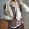 Novo cachecol pequeno estilo coreano para estudantes outono e inverno cachecol quente de cor sólida cachecol de inverno para casal feminino atacado
