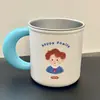 Taza de Enjuague Bucal de Acero Inoxidable 316, Taza de Lavado Familiar Linda, Taza para Cepillo de Dientes a Prueba de Óxido para Dormitorio Estudiantil con Asa