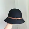 Hebilla de Cinturón Simple Estilo Coreano Sombrero de Fieltro de Lana de Color Sólido para Mujer Moda Otoño e Invierno Versátil Cálido Elegante Sombrero de Pescador de Moda