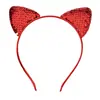 Orelhas de gato de desenho animado europeias e americanas lantejoulas que mudam de cor tiara de cabelo linda princesa doce fina tiara de cabelo acessório de cabelo