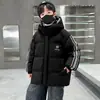 Jaqueta de Inverno Masculina com Enchimento de Penas e Algodão 2025 Novo Modelo para Crianças Maiores, Casaco de Inverno de Algodão, Roupa Exterior Espessa e Moderna para Outono e Inverno