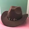 Chapéus de Cowboy Ocidentais com Aba Enrolada, Vendas Populares Transfronteiriças no Outono e Inverno, Chapéus de Feltro de Lã para Homens e Mulheres, Chapéus Jazz Estilosos com Aba Curva