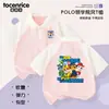 Camisetas de Manga Corta con Dibujos Animados de Comercio Exterior para Niños y Niñas, Elegantes Conjuntos de Verano para Hermanos, Polos Infantiles de Manga Corta