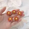Acessórios de resina diy pequena zínia girassol acessórios de cabelo infantil suprimentos para carro decoração materiais de beleza