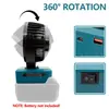 Ventilador de escritorio para batería de herramientas Makita Tipo C USB Carga rápida Bl1830, Bl1815, Bl1860
