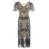 1920 vestido retrô comércio exterior venda quente 2019 Amazon Europeu e Americano novo high-end vestido de lantejoulas trajes para as mulheres