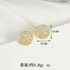 Nuevo Collar Vietnamita Chapado en Oro con Colgante Redondo Estilo Europeo y Americano y Pendientes de Circonita para Mujer, con un Aspecto de Alta Gama y Color Duradero, Joyería Transfronteriza