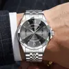 Reloj de Pulsera para Hombre de Moda Transfronteriza de Comercio Exterior, Luminoso, Resistente al Agua, Doble Calendario, Correa de Acero Inoxidable, Reloj de Cuarzo, Reloj de Pulsera para Hombre