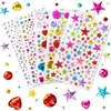 Adesivos de diamante acrílico para crianças, adesivos coloridos de strass 3D, decorações de artesanato DIY, adesivos de joia, adesivos de cristal criativos