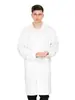 Jaleco branco, de manga longa, para estudantes, médicos, equipe médica masculina, enfermeiros, jaleco branco de inverno