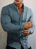 Camisa de hombre de otoño nueva con estampado digital 3D transfronteriza europea y americana, camisa de manga larga con solapa, estampado genial