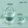 Cubo de agua plegable para pesca al aire libre, disponible en varios tamaños, adecuado para viajes en coche, lavado de coches y uso doméstico, portátil, plástico engrosado, con asa
