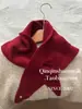 Bufanda Pequeña de Tesoro ~ Perforada 100% Lana Suave y Acogedora Bufanda Pequeña de Lana para Mujer Versátil Estilo Coreano Bufanda Pequeña para Invierno