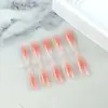 10 Piezas Personalizadas de Uñas Rubor Codificadas, Piezas de Manicura Degradado Brillantes Sin UV, Uñas Terminadas de Color Usables