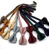 Nuevo Corbata de Moño de Poliéster de Color Sólido para Hombre a la Moda Multicolor Boda Novio Anfitrión Escenario Borrador Corbata de Moño Traje Rojo Vino y Negro