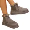 Botas de Neve Espessas com Solado Grosso, Estilo Europeu e Americano, Cor Sólida, de Calçar, Forradas com Lã, para Mulheres, com Bico Redondo e Elástico, Botas de Algodão, Novas para Outono e Inverno de 2025