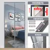 Cortina de Puerta Magnética de Malla de Diamante Rayada de Verano para Uso en el Hogar, Divisor de Dormitorio y Sala de Estar, Cortina de Puerta de Pantalla sin Taladro, Cortina de Puerta de Succión Magnética