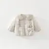 Ropa de Algodón para Niños con Conejito de Encaje Invierno Nuevo Estilo Coreano Sudadera con Capucha Niños Niñas Bebé Engrosada Chaqueta de Algodón para Niños Pequeños y Medianos