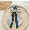 Novo Scrunchie de Fita Rosa Selvagem Van Gogh Céu Estrelado Cetim Pintura a Óleo Laço Prendedor de Cabelo Faixa de Cabelo Corda de Cabelo Acessórios de Cabelo