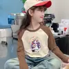 Linda Camiseta de Felpa Cálida Estilo Coreano para Niñas Otoño Invierno Moda Dulce Elegante Bloque de Color Manga Larga Cuello Redondo Tendencia