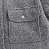 Exportación Transfronteriza Ropa de Mujer Otoño e Invierno 2025 Europea y Americana Cuello Redondo Manga Larga Bolsillo con Solapa Pantalones Chaqueta de Lana Decorada Chaqueta para Mujer B482771