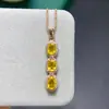 Colgante tesoro amarillo azul puro natural gema grado 5A tamaño 4*6mm plata 925 Seiko incrustación fábrica venta al por mayor