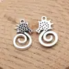 21x12mm 1.3g Plata Antigua Accesorios para Collar Pulsera DIY Se Puede Decorar con Pedrería Colgante de Caballito de Mar