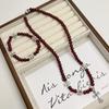 Colar com pingente de contas cruzadas estilo legal doce feminino design de nicho vintage pulseira vermelha ankora corrente de clavícula na moda