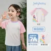 [Preço de Liquidação] Blusas Infantis Color Block de Manga Curta para Meninas, Conjuntos de Verão Finos Estampados para Meninos, Roupas de Verão para Crianças de Seis Anos