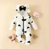 Ropa con Capucha de Amor para Bebé de 0 a 2 Años Ropa de Escalada con Cremallera y Moño para Bebé Sudadera de Otoño e Invierno Mono de Fresa