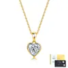 Collar de Corazón de Moissanita de Plata S925 para Mujer, Colgante de Corazón Encapsulado, Cadena Clavicular de Lujo Ligero, Suministro Mayorista en Transmisión en Vivo de Fábrica