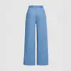 Moda Feminina Europeia e Americana Transfronteiriça Verão Jeans Reto Cintura Alta Retrô Fluido Calça Longa Ampla Solta Versátil em Estoque