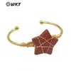 WT-B639 comercio exterior al por mayor gema forma de estrella pulsera de latón ajustable para niña accesorios básicos diarios