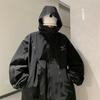 Marea Nacional Estilo Funcional Sudadera con Capucha y Cierre Rush Ropa Unisex Holgada Casual Color Sólido Cárdigan Abrigo Delgado ins Marea