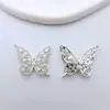 Colgante Hueco de Mariposa Chapado en Oro de Cobre Microincrustado de Circonita Joyería de Color Duradero Accesorios para Collares DIY Cadena de Clavícula Doble Colgante