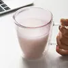 Venta al por mayor del fabricante Taza Termo de Café de Vidrio de Borosilicato de Doble Capa Taza Aislante de Moda Taza Aislada de Doble Capa