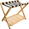 Estante para equipaje de bambú estante para equipaje de habitación de hotel plegable estante de doble almacenamiento suministro directo de fábrica