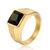 Joyas de comercio exterior al por mayor personalidad moda hombres anillo de acero de titanio con gema HFJ341