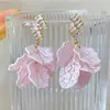 Pendientes de flor de circonita con borla de perla y aguja de plata Pendientes coreanos dulces súper de hada moda temperamento Pendientes Joker al por mayor