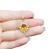 Colgante Popular de Citrina Natural al por Mayor de Fábrica con Incrustaciones de Plata S925, Piedra Principal 7*9, Joyería de Lujo Directa de Fábrica