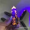 Atacado pedra de chama natural coluna de cristal pedra do espírito do fogo coluna de cristal polida de ponta única de seis lados ornamentos para casa e escritório