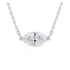 Collar de Plata S925 con Moissanita Marquesa Cadena para Clavícula Gruesamente Chapado en Pt950, Elegante, Sencillo, Versátil, Artículo Popular Transfronterizo de Tiktok