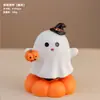 Enfeite de Fantasma de Halloween Criativo Fofo Desenho Animado Decoração de Mesa para Casa Paisagem em Miniatura Pintada Presente Artesanato em Resina
