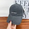 Gorra de Béisbol Lavada Vintage con Bordado de Letras para Mujer, Gorra de Pico Ancho para Adelgazar la Cara de Primavera y Otoño, Gorra de Marca de Moda Urbana